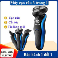Máy cạo râu cho nam Shaver 4D,tông đơ cạo râu,máy cắt tỉa lông mũi 3 trong 1,máy cạo râu nam kiêm tỉa lông mũi,dao cạo
