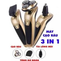 Máy Cạo Râu Đa Năng - 3 Trong 1 Cắt Tóc Cạo Râu Tỉa Lông Mũi Lưỡi Cạo Đa Năng, Dùng Pin Có Cổng Sạc USB