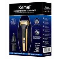 Máy Cạo Râu Đa Năng 3in1 Kemei KM-6551, Tông Đơ Cắt Tóc, Cạo Râu, Tỉa Lông Mũi Sạc Điện Thời Gian Sử Dụng 90 Phút