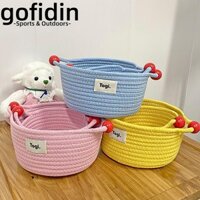 Máy cạo râu để bàn GOFIDIN, Giỏ đựng đồ ăn nhẹ đa chức năng bằng vải Cotton, bền có tay cầm Túi Tote dệt màu trơn cho ký túc xá gia đình