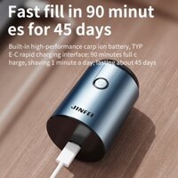 Máy cạo râu điện [JINFEI] Mini Vỏ nhôm chính hãng 6 lưỡi màu xanh