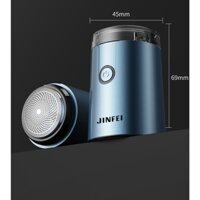 Máy cạo râu điện [JINFEI] Mini Vỏ nhôm chính hãng 6 lưỡi  màu xanh