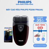 Máy Cạo Râu Du Lịch Philips PQ206 Pin(AA) - Lỡi Dao Tự Mài Bén Bền Lâu Đến Hai Năm - Bảo Hành Chính Hãng 24 Tháng
