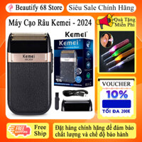 Máy cạo râu Kemei - 2024 Cầm tay, Máy cạo râu mini với 2 lưỡi dao cạo sát không bị rát thiết kế sang trọng