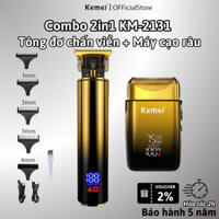 Máy cạo râu Kemei KM-2131 tặng kèm tông đơ chấn viền, tông đơ cắt tóc thiết kế siêu đẹp cạo siêu nét