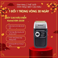 Máy cạo râu lưỡi kép 3 mức tốc độ Kemei KM-2026 màn hình LCD, công suất 5w mạnh mẽ, có thể fade trắng