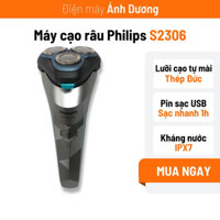 Máy cạo râu Philips S2306 điện sạc nhanh dây USB, đầu cạo đệm nhún 4D, thân máy kháng nước - dienmayanhduong