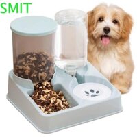 Máy cấp và tưới nước cho thú cưng SMIT, Máy phân phối nước cho thú cưng tự động 2 trong 1, Đồ dùng cho thú cưng bằng nhựa chống đầu Hộp đựng thức ăn cho thú cưng Cún con