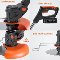 máy cắt cỏ cầm tay chạy pin, máy cắt cỏ tỉa cành lapusen 36v công xuất 1800W - 15000mah, bảo hành 12 tháng