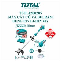 Máy cắt cỏ dùng pin Lithium-Ion 2x20V TOTAL TSTLI200285 (kèm 2 pin và 1 sạc), máy cắt cỏ loại dây cước 1,6mm xoắn-XTOOLS