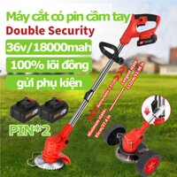 Máy cắt cỏ pin cầm tay máy cắt công nghiệp dùng pin 36V không chổi than có lưỡi cước model 2023 bảo hành 12 thag