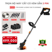 Máy cắt cỏ, tỉa cành chạy pin cầm tay pin kèm 2 pin 10cell - Máy cắt cỏ chạy pin cao cấp Điện Máy Quyết Trang
