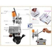 Máy cắt cưa mài khoan dọc mini đa năng table saw JM800 drill grinding sawing all-in-one machine DIY bench