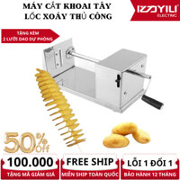 Máy cắt gọt khoai tây hình lốc xoáy thủ công - Chất liệu thép không gỉ. Tặng kèm 2 lưỡi dao dự phòng. YL02
