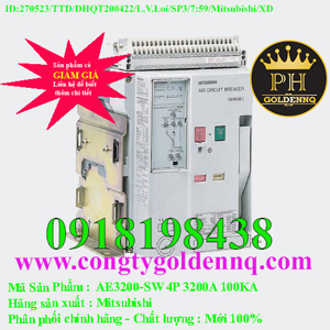 Máy cắt không khí ACB FIX Mitsubishi AE3200-SW - 3200A 100kA 4P