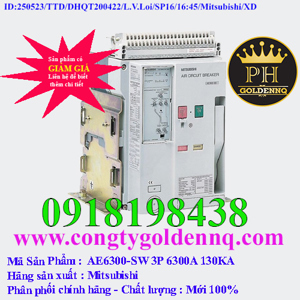 Máy cắt không khí ACB FIX Mitsubishi AE6300-SW - 6300A 130kA 3P