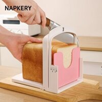Máy cắt lát bánh mì nướng NAPKERY, Máy cắt lát bánh mì nướng tự làm có thể gập lại, Dụng cụ làm bánh đa chức năng DIY Dụng cụ hướng dẫn cắt bánh mì