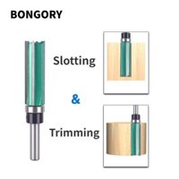Máy cắt phay Thợ mộc BONGORY, Mũi định tuyến chế biến gỗ 8 / 12mm thẳng, Mũi cắt cacbua đầu bi bốn cánh bền bỉ