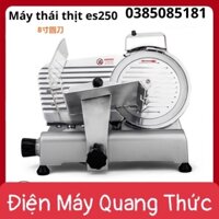 Máy cắt thịt đông lạnh es250 , máy cắt thịt đông lạnh bán tự động Inox điều chỉnh độ dày 0.5-12mm , công xuất 180w
