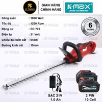 Máy cắt tỉa hàng rào cây cảnh CHÍNH HÃNG K-MAX, Công suất 1800W, Động cơ lõi đồng 100%, Chân pin Makita phổ thông M21