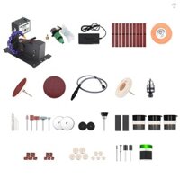 Máy chà nhám đai Mini 250W Máy mài đánh bóng chà nhám điện Máy mài khô & ướt Máy mài đai cát nhỏ Máy điều chỉnh tốc độ 7 với 10 đai chà nhám để đánh bóng W