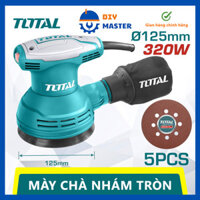 Máy chà nhám tròn TOTAL TF2031256 320W Đường kính đĩa 125mm, Tốc độ không tải 12000rpm, Điện thế 220-240V ~ 50 / 60Hz