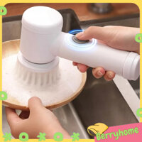 Máy chà sàn điện Spin Scrubber Bàn chải không dây cầm tay đa chức năng với 3 đầu làm sạch cho nhà bếp gia đình  BerryHome~