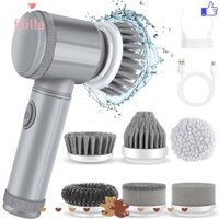 Máy chà sàn quay điện FKILLA1 LA1, 6 đầu bàn chải có thể thay thế Tay cầm mở rộng có thể điều chỉnh Máy chà sàn quay, Máy làm sạch nhà bếp không dây hữu ích