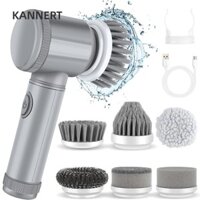 Máy chà sàn quay điện KANERT LA1, Tay cầm mở rộng có thể điều chỉnh Máy chà sàn quay không dây, 6 đầu bàn chải có thể thay thế Bàn chải làm sạch điện