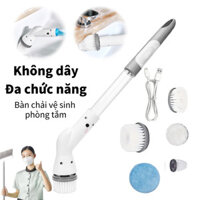 Máy Chà Sàn Quay Điện Với Đầu Bàn Chải Có Thể Thay Thế Bàn Chải Làm Sạch Điện Với Hộp Đựng Xà Phòng