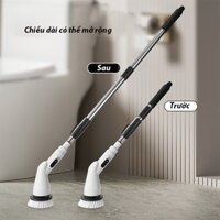 Máy Chà Tẩy Rửa Vệ Sinh Thông Minh Dùng Cho Nhà Tắm, Nhà Bếp, Bộ Chổi Điện Cọ Rửa Đa Năng 8 trong 1