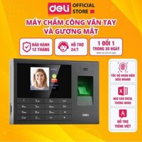 Máy Chấm Công Deli Máy Quét Vân Tay Và Nhận Dạng Khuôn Mặt - Hỗ Trợ Tiếng Việt, Báo Cáo Excel, Quản Lý Quyền Truy Cập