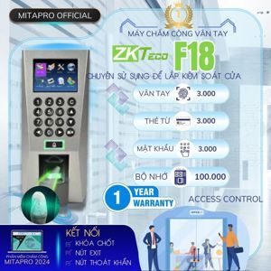 Máy chấm công kiểm soát cửa ZKTeco F18