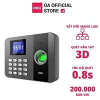 Máy Chấm Công Quét Vân Tay  Hàng Chính HãngDeli - Màn Hình 2.4 Inch, Cổng Kết Nối USB - Nhiều Ngôn Ngữ - E3960 - E3747 200K lần ghi