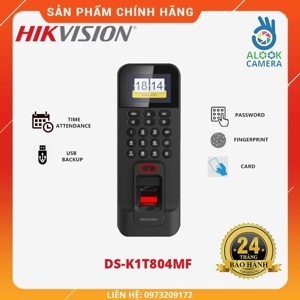 Máy chấm công vân tay Hikvision DS-K1T804MF