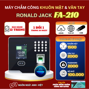 Máy chấm công vân tay - khuôn mặt Ronald Jack FA210