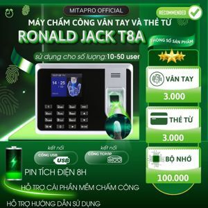 Máy chấm công vân tay Ronald Jack T8A
