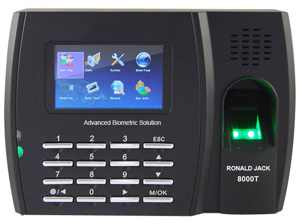Máy chấm công vân tay và thẻ cảm ứng Ronald Jack 8000T