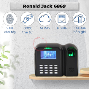 Máy chấm công vân tay và thẻ cảm ứng Ronald Jack 6869