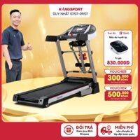 Máy chạy bộ KINGSPORT BK-8000 đa năng, thảm chạy rộng chống trơn, kèm đai massage và thanh gập bụng