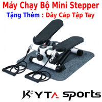 Máy chạy bộ mini stepper cao cấp - tặng kèm dây cáp tập tay, thế hệ máy chạy bộ tại nhà gọn nhẹ, bảo hành 2 năm