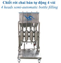 Máy chiết rót chai bán tự động 4 vòi