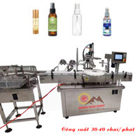 Máy chiết rót dung dịch lỏng và đóng nắp chai dạng xịt tự động