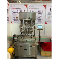 máy chiết rót phân bón lá, thuốc trừ sâu 4 vòi tự động, máy chiết rót nước trái cây đóng chai, máy chiết rót tự động
