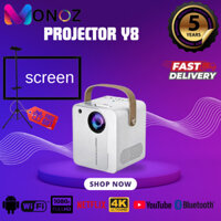Máy chiếu Android MONOZ Y8 PRO Mini 6500 Lumens HD 1080P 4K WiFi LED Projector.