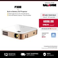 Máy chiếu di động Salange P30 Ultra Mini-HD 1080p Hỗ trợ LED DLP Máy chiếu siêu nhỏ có thể sạc lại Màn hình 100 inch, Loa tích hợp-HDMI, USB và Micro SD iPhone iPad tương thích, Điện thoại Android