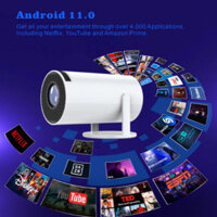 Máy chiếu HY300 Máy chiếu LCD Android 11 4k 1080P WIFI kép có Bluetooth Máy chiếu văn phòng tại nhà