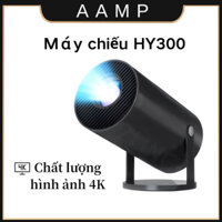 Máy chiếu HY300 Máy chiếu mini cầm tay Android 11.0 LCD 4K 1200 lumen HD màn hình 130 inch, Dual Wifi với Bluetooth/HDMI