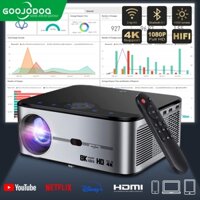 Máy Chiếu mini 4K GOOJODOQ Full 1080p Bluetooth Tích Hợp Loa Hỗ trợ đồng bộ màn hình điện thoại thông minh cho Android
