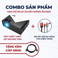 Máy Chiếu Mini Aluh Smart FullHD 1080p, Xem phim bóng đá, Tặng dây hdmi